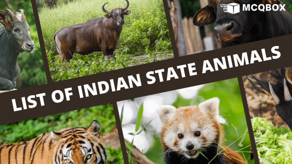 List of Indian State Animals by MCQBOX