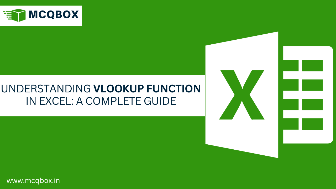 VLOOKUP FUNCTION IN EXCEL by MCQBOX