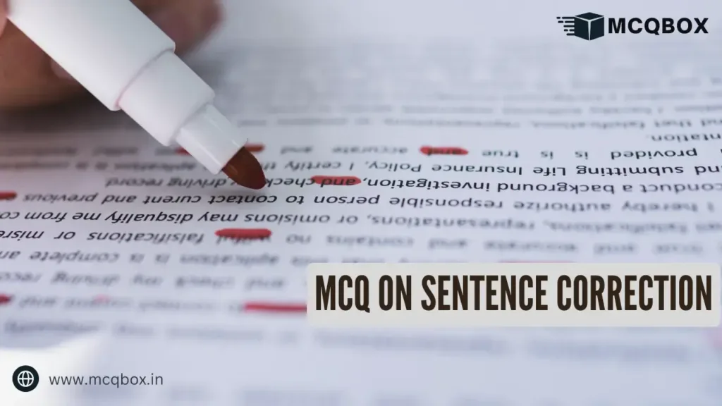 MCQ on Sentence Correction